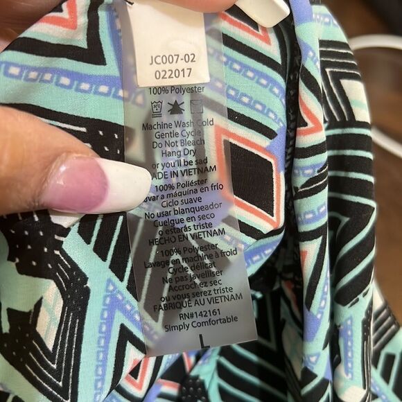 LuLaRoe Women's Joy Duster Kimono Sleeveless Vest Geometric Shapes Large - Picture 2 of 3